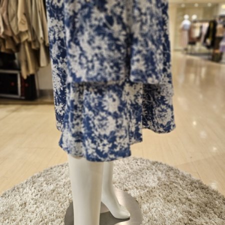 소고 핀턱 카라 롱 원피스