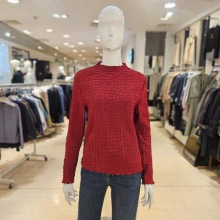 글리터 미로패턴 플리츠 티셔츠