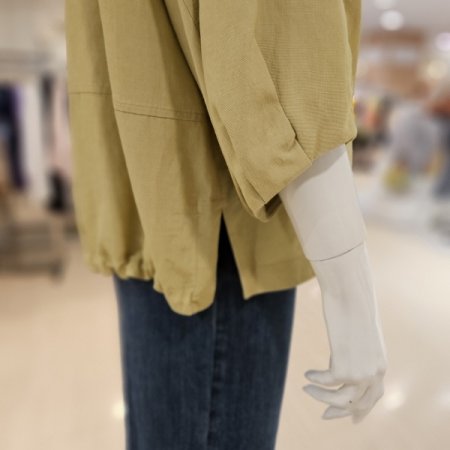 밑단트임 7부 후드 집업 점퍼