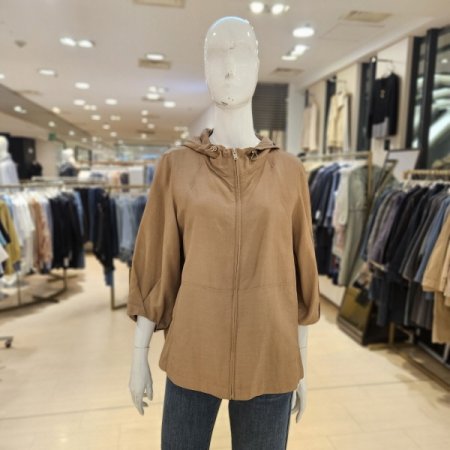 밑단트임 7부 후드 집업 점퍼