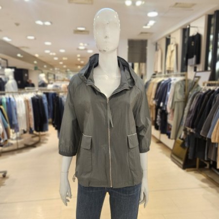 볼체인 라인포켓 페이크후드 집업점퍼