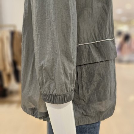 볼체인 라인포켓 페이크후드 집업점퍼