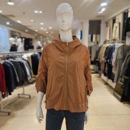 밑단 옆지퍼 셔링 7부 소매 집업점퍼