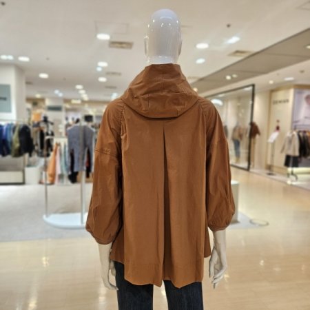 밑단 옆지퍼 셔링 7부 소매 집업점퍼