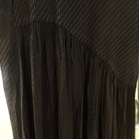 플리츠 롱 반팔원피스