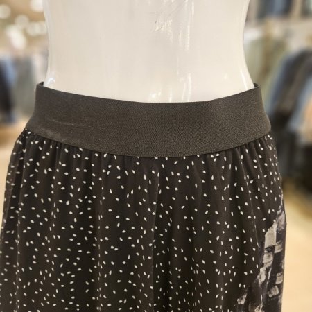 프린트 원단배색 밴딩 스커트