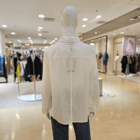 자수 포인트 린넨 셔츠 남방