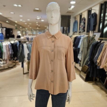 7부 롤업소매 카라 셔츠