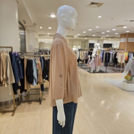 7부 롤업소매 카라 셔츠