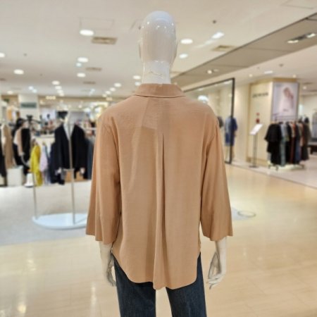 7부 롤업소매 카라 셔츠