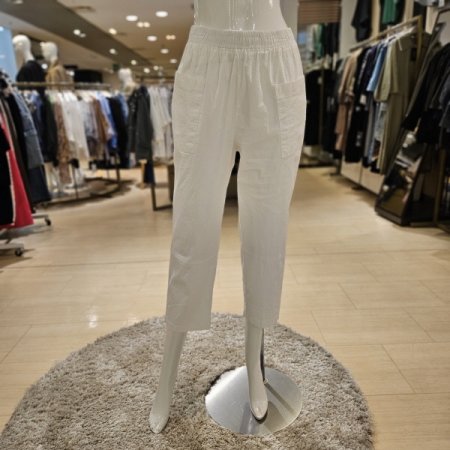 린넨혼방 밴딩 배기팬츠