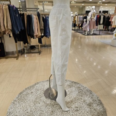 린넨혼방 밴딩 배기팬츠