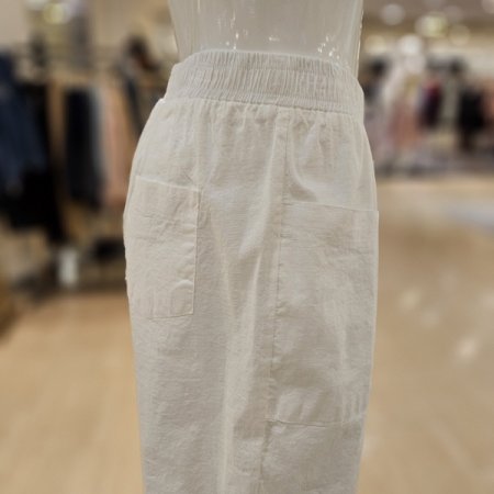 린넨혼방 밴딩 배기팬츠