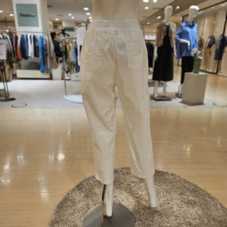 린넨혼방 밴딩 배기팬츠