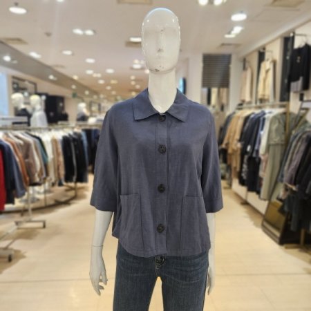 양포켓 밑단스트링 카라 블라우스