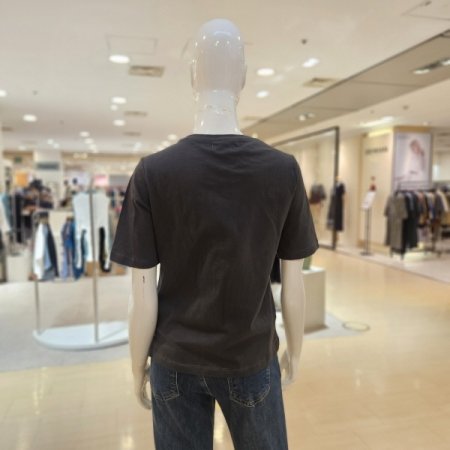 가슴 레터링 순면 반팔 티셔츠