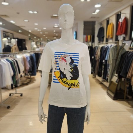 레터링프린트 면 반팔 티셔츠