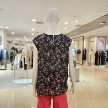 진주장식 린넨 민소매 블라우스