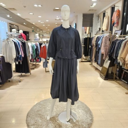 허리스트링 집업 롱원피스