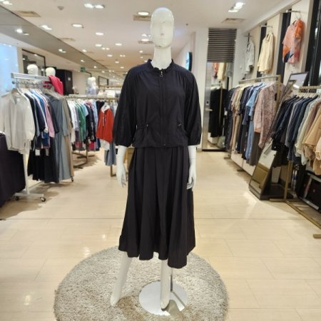 허리스트링 집업 롱원피스