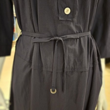 배색카라 천벨트 7부 롱원피스