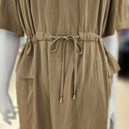 뒷밴딩 포켓 브이넥 롱 원피스