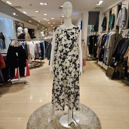 꽃무늬 민소매 롱원피스 속치마 세트