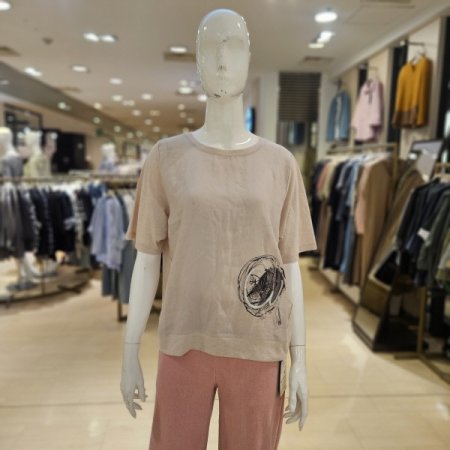 라운드넥 프린팅 티셔츠