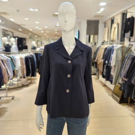 양옆 밑단 플리츠 카라 재킷