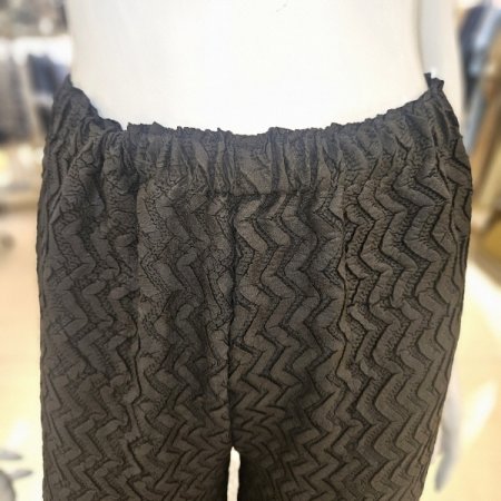 허리밴딩 지그재그 플리츠 와이드팬츠