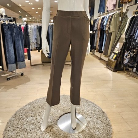 뒷밴딩 밑단 트임 세미부츠컷 팬츠