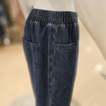 앞포켓 밴딩 배기 데님팬츠