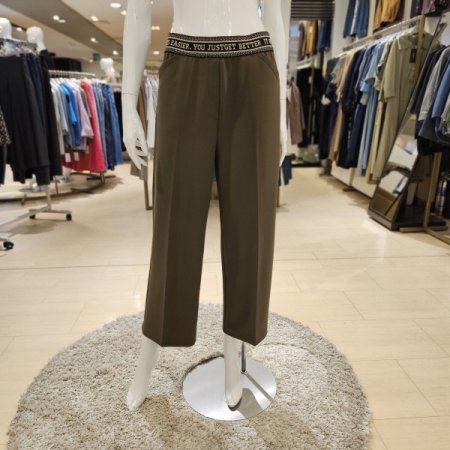 허리 레터링밴딩 일자와이드 팬츠