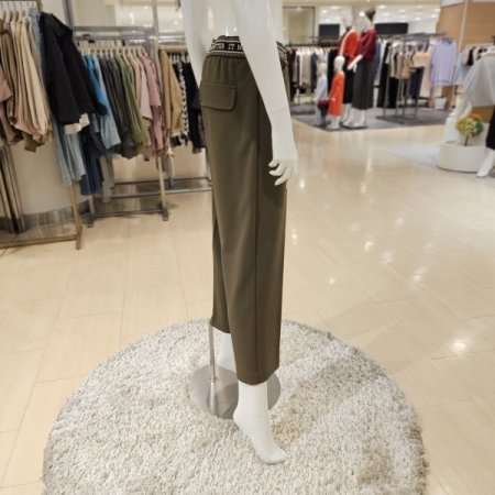 허리 레터링밴딩 일자와이드 팬츠