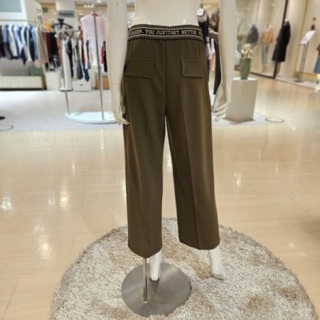 허리 레터링밴딩 일자와이드 팬츠