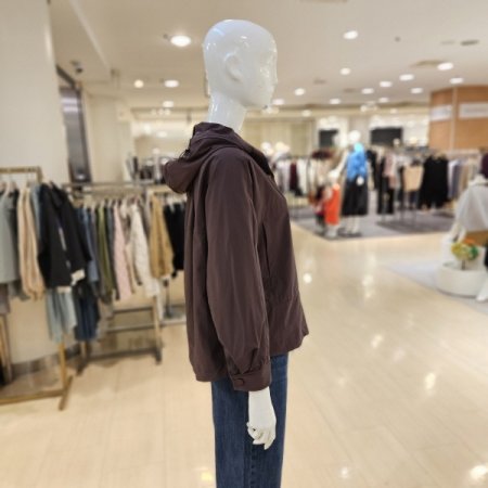 밑단스트링 단추 후드 점퍼