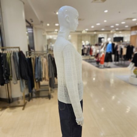 펀칭짜임 스판 터틀넥 긴팔 니트