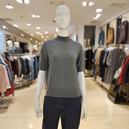 울혼방 터틀넥 반팔 니트