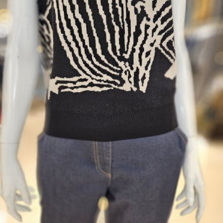 컬러배색 라운드넥 베스트