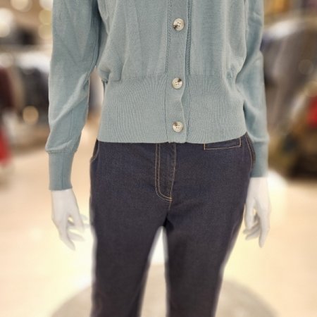 밑단 와이드시보리 브이넥 니트 가디건