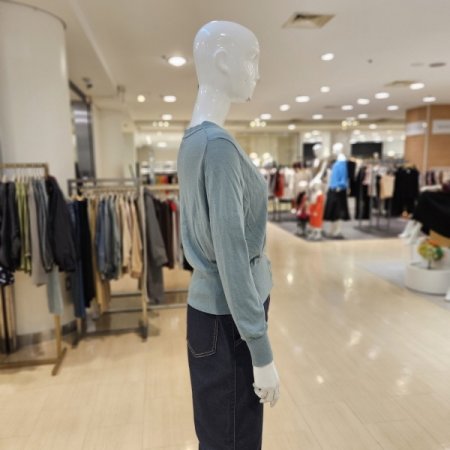 밑단 와이드시보리 브이넥 니트 가디건