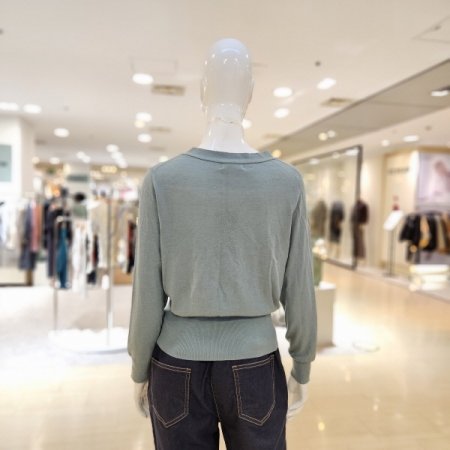 밑단 와이드시보리 브이넥 니트 가디건