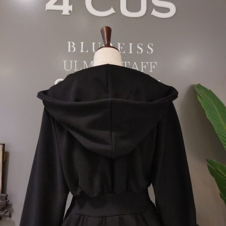 반집업 후드 롱원피스