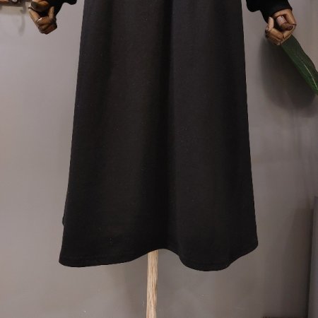 반집업 후드 롱 원피스