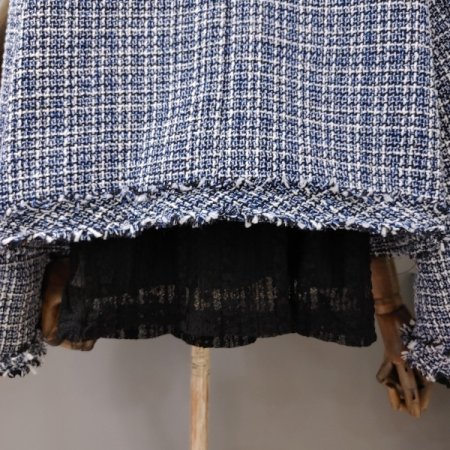 네이비 골드 버튼 트위드 자켓