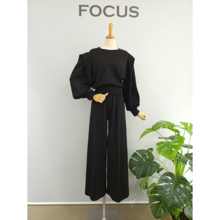 핀턱 포인트 팬츠 세트