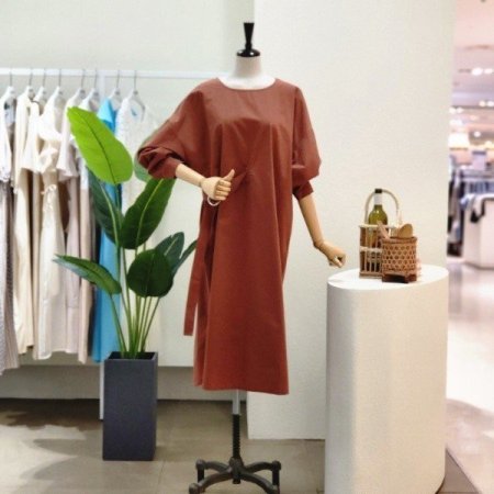 스트랩 포인트 라운드 롱원피스