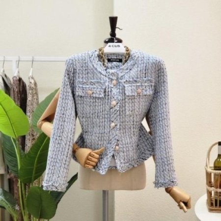 라운드넥 트위드 자켓