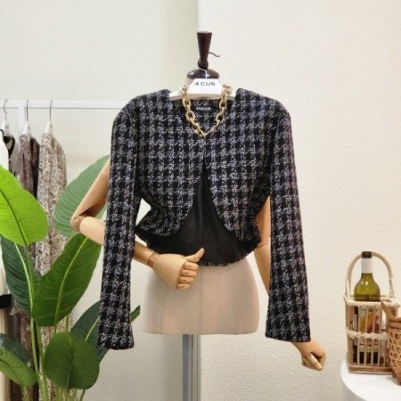 노카라넥 하운드 패턴 숏 자켓