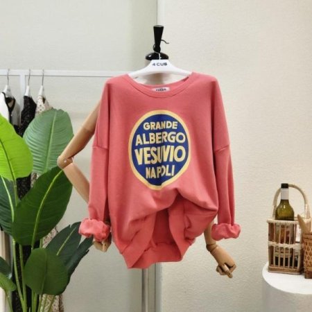 비비드 컬러 레터링 맨투맨